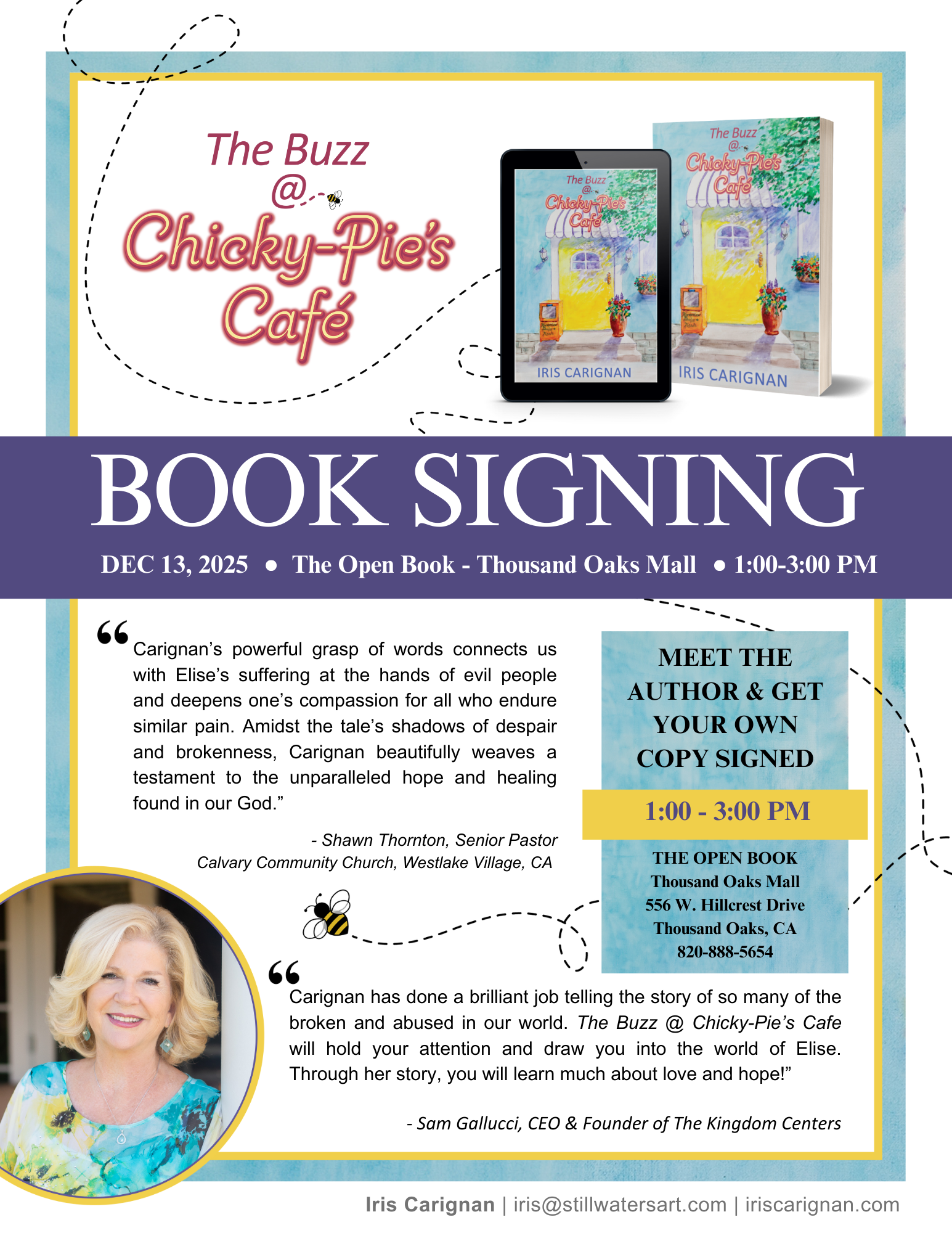 New Book Signing For Iris Carignan